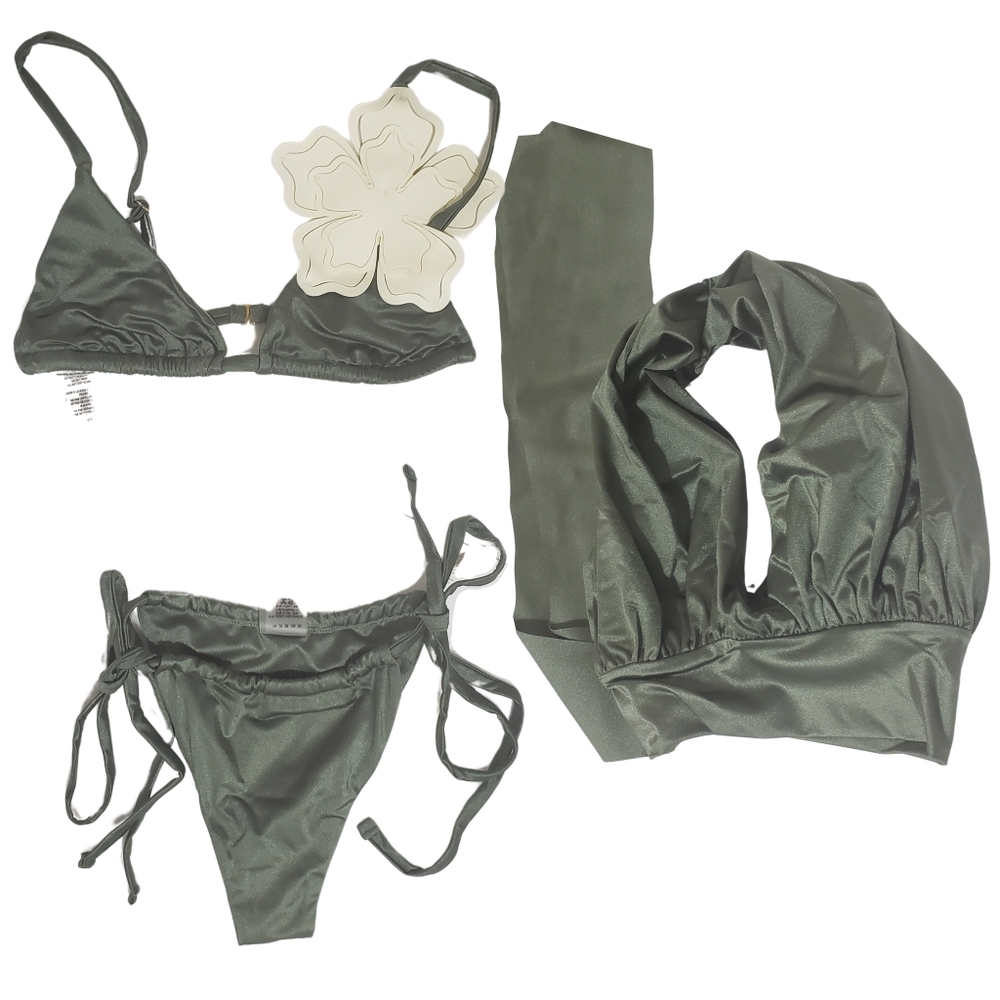 Bahia Maria Lorenza Swim Top & Tiny Cheeky Coverage Swim Bottoms Green NWT! 🌸